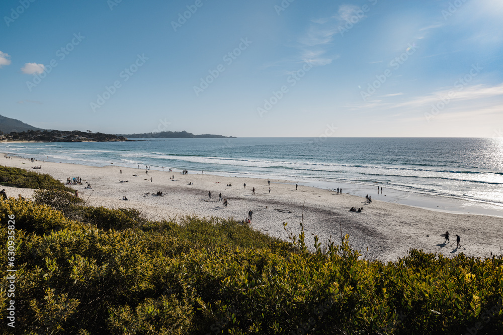 Carmel by the sea California beach with people