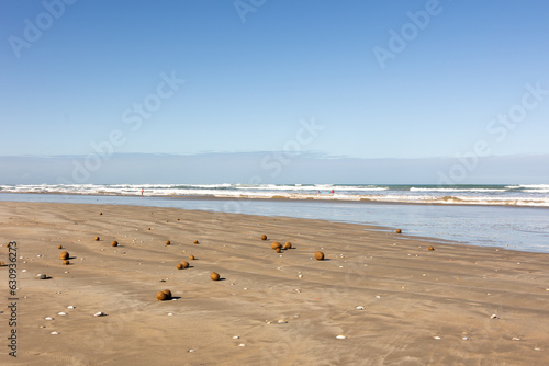 Balls washed onto beach