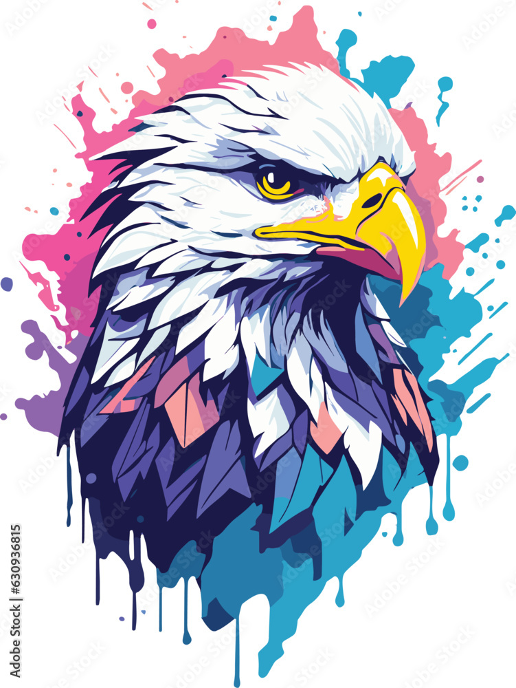 Obraz premium eagle head spash paint illustration