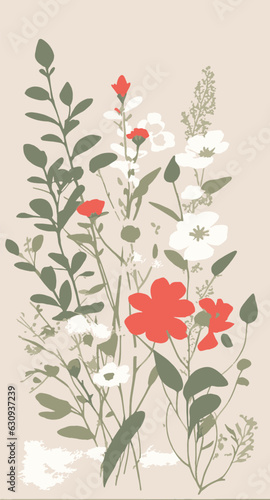 Wildflower background for wedding invitation vector