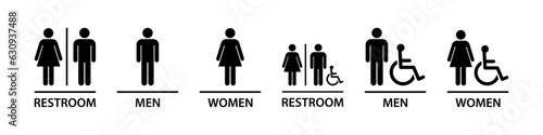 Restroom, toilet signs photo