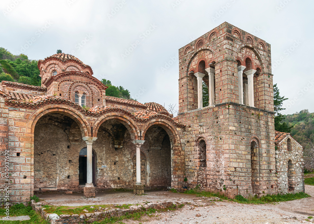 The Byzantine church of Hagia Sophia (Agia Sofia) in Mystras.Greece
