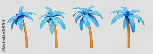 3D Palm tree set