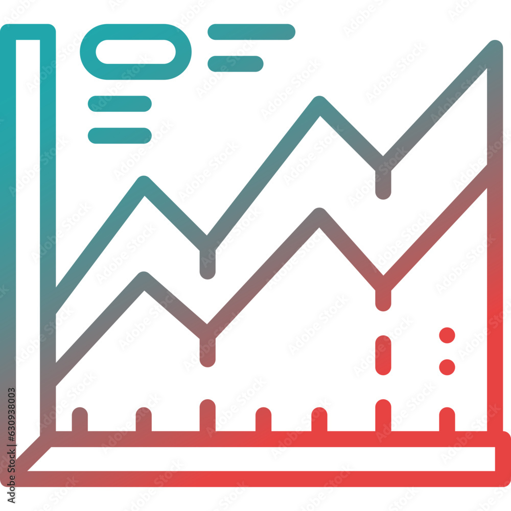 statistic graph gradient line icon statistic graph gradient line icon