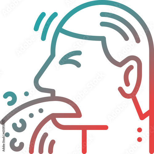 vomit gradient line icon