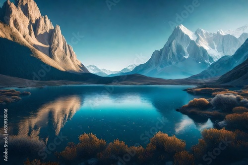 lake in mountain generated by AI tool © Umair