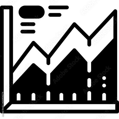 statistic graph solid line icon