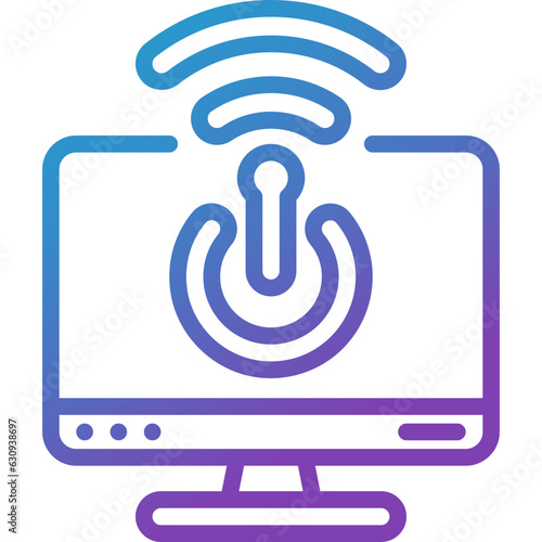 smart television gradient line icon