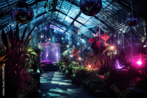 Neon disco greenhouse.
