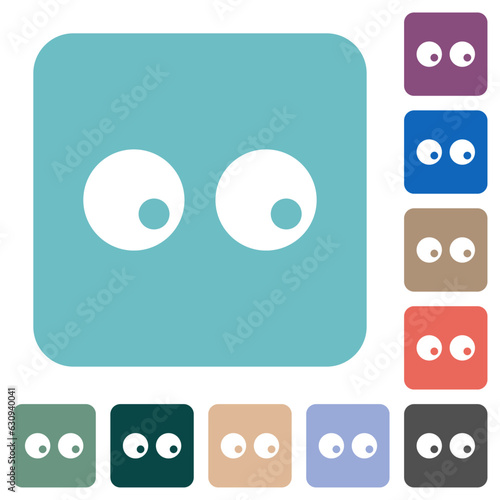 Watching eyes solid rounded square flat icons