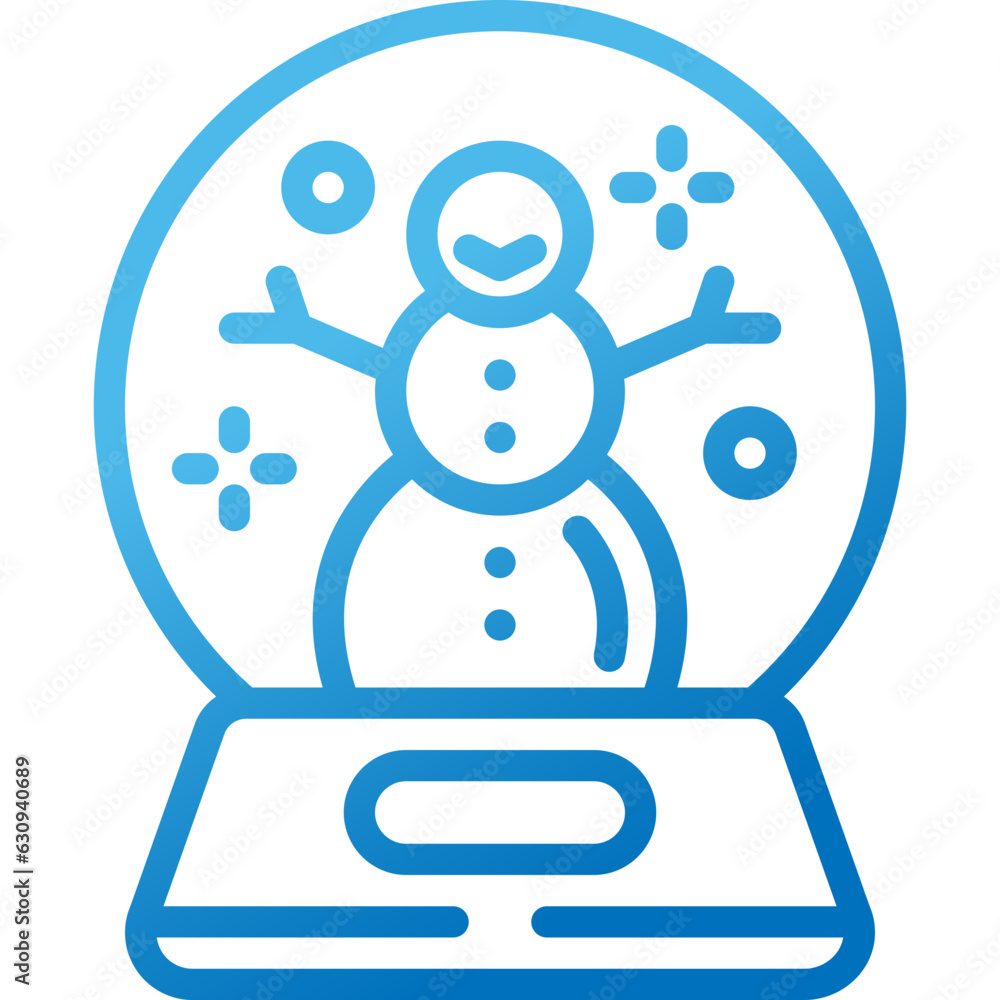 snow globe gradient line icon snow globe gradient line icon