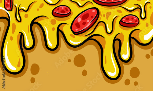pizza melted background illustration vector template