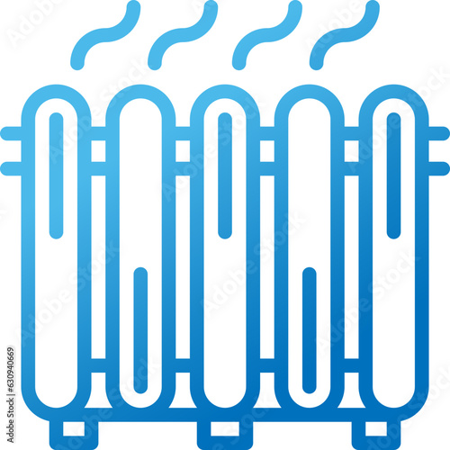 heater gradient line icon