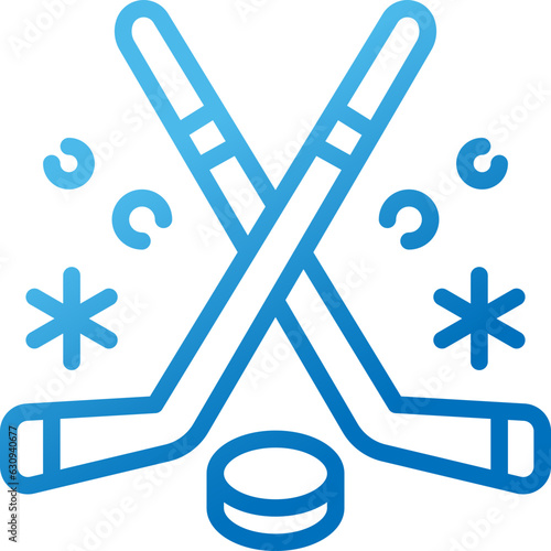 ice hockey gradient line icon