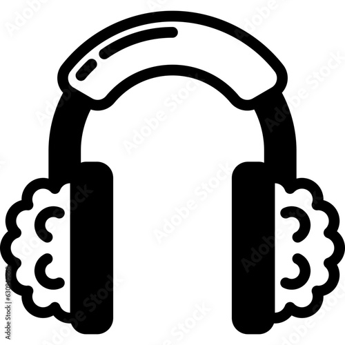 earmuffs solid line icon