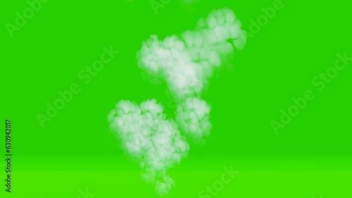 white smoke green screen 4k video animation