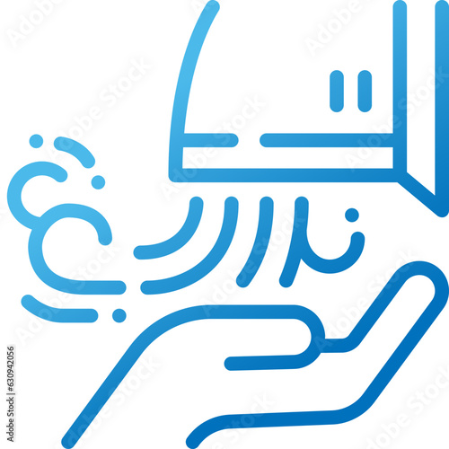 hand dryer gradient line icon