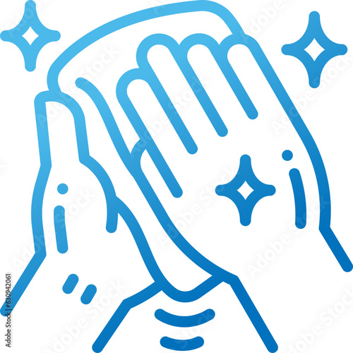 hand wiping gradient line icon