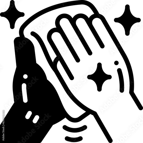 hand wiping solid line icon