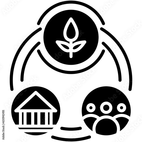 ESG Icon. Enviromental Social Governance Symbol Stock Illustration. Vector Solid Icons For UI Web Design And Presentation