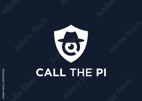 detective logo design vector silhouette illustration