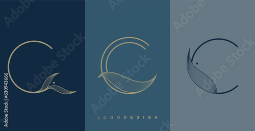 Logo C design luxury and background, Brand circle