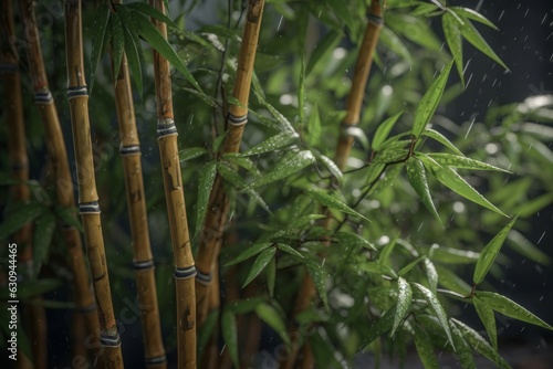 Bamboo in the rain. Shallow depth-of-field.