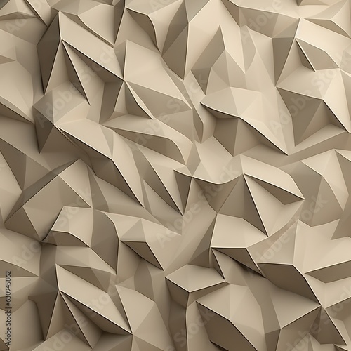 crumpled light brown geometric paper texture for background asset