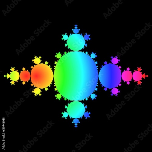 黒背景にカラフルなフラクタル模様