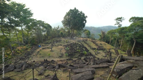 Megalithic sites Gunung Padang, Cianjur, West Java, Indonesia photo