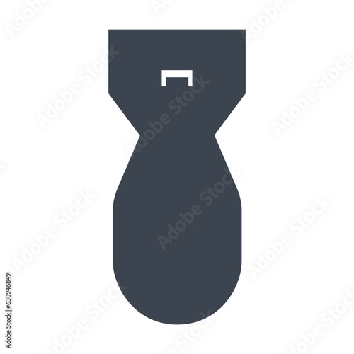 Silhouette of missile vector illustration. Cartoon drawing of missile on white background. Weapons, military concept