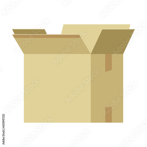 Box or garbage vector illustration. Cartoon drawing of empty open cardboard box. Ecology, environment, pollution concept