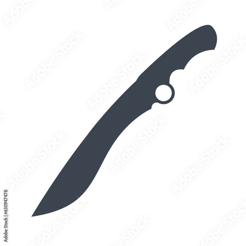 Sharp dagger silhouette vector illustration. Cartoon drawing of police or military weapon for games isolated on white background. Weapons, military concept