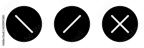 Cancel icon set for rejection