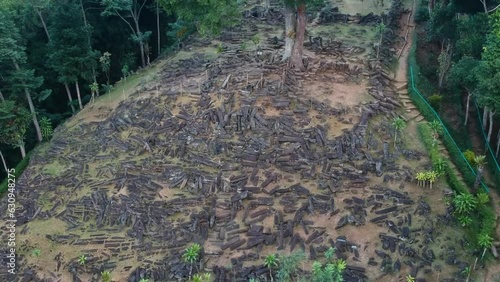 Areal view Megalithic sites Gunung Padang, Cianjur, West Java, Indonesia photo