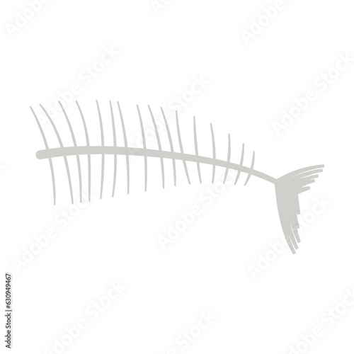 Fish bones or garbage vector illustration. Cartoon drawing of eaten fish skeleton. Ecology  environment  pollution concept