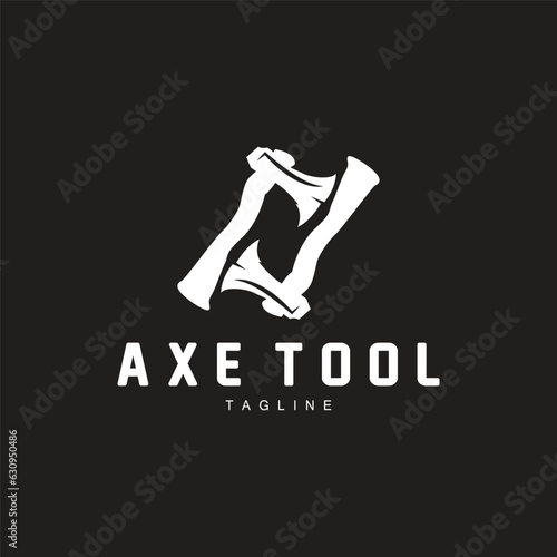 Axe Logo, Wood Cutting Tool, Lumberjack Vector, Simple Minimalist Design, Symbol Template