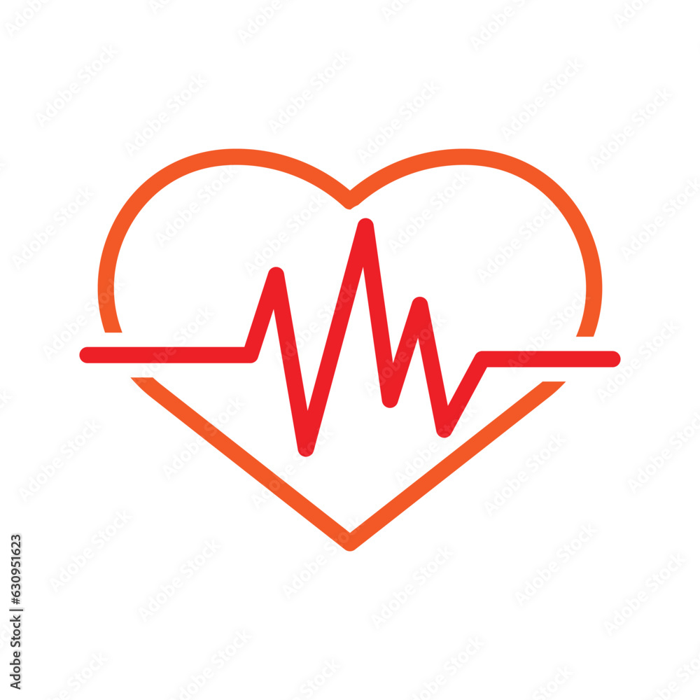 Heartbeat icon line design template isolated illustration Heartbeat icon line design template isolated illustration
