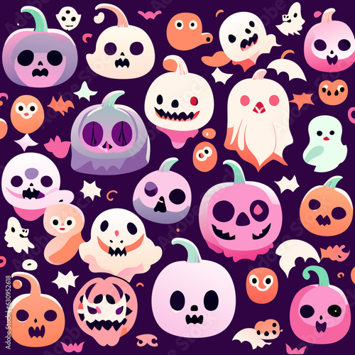 HALLOWEEN, ghosts, pastel colors, vector