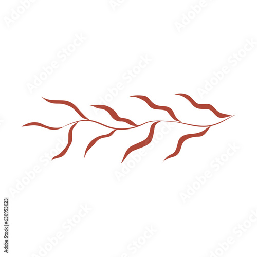 Orange tree leaves vector illustration. Cartoon drawing of leaves of plants, flowers isolated on white background. Nature, foliage, botany, flora, autumn or fall concept