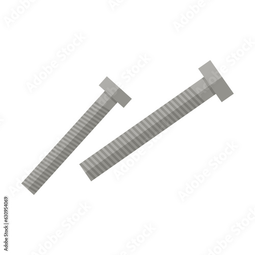 Old bolts or garbage vector illustration. Cartoon drawing of old rusty iron bolt. Ecology, environment, pollution concept