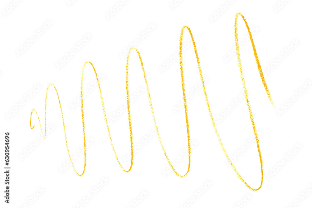 Obraz premium yellow pencil strokes isolated on transparent background