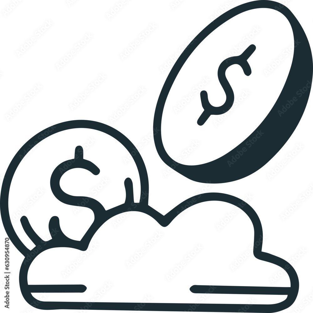 Fintech Icon Illustration with Hand drawn style Fintech Icon Illustration with Hand drawn style