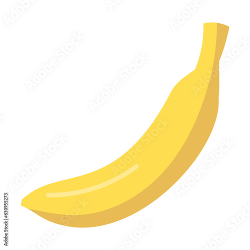 Whole banana vector illustration. Cartoon drawing of yellow fruit with peel isolated on white background. Food, nutrition, diet concept