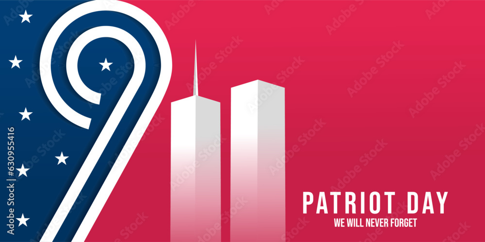 9 11 USA, we will never forget banner vector conceptual poster ...