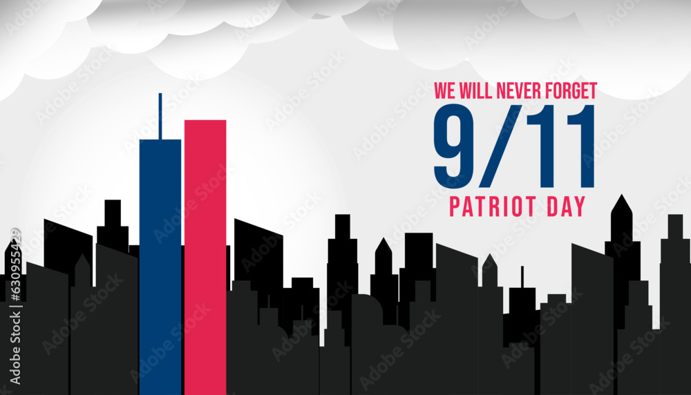 vector 9 11 patriot day background illustration in flat style vector 9 11 patriot day background illustration in flat style