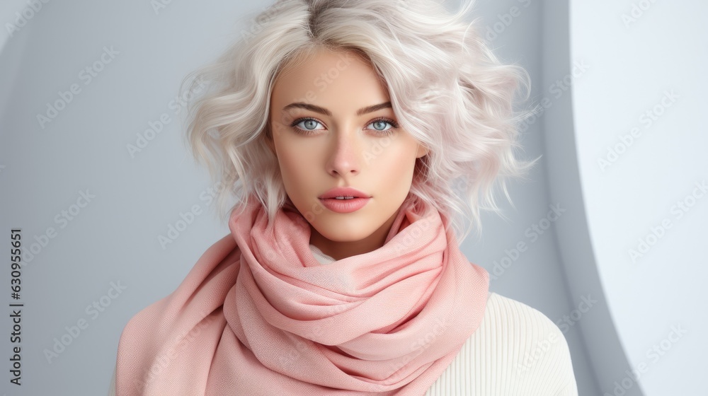 Beautiful woman wearing a stylish hoodie. Generative AI