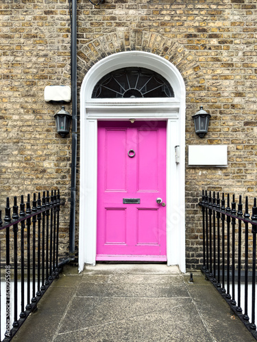 Photography A famous pink painted Georgian door in Dublin, Ireland