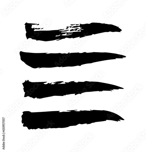 Grunge paint brush strokes vector. Black paintbrush collection isolated on white background