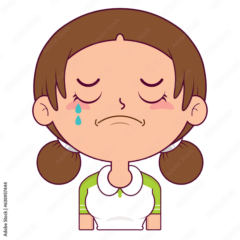 girl crying and scared face cartoon cute girl crying and scared face cartoon cute